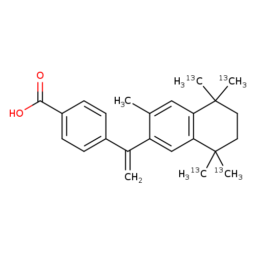 Cc1cc2c(cc1C(=C)c1ccc(cc1)C(=O)O)C([13CH3])([13CH3])CCC2([13CH3])[13CH3]
