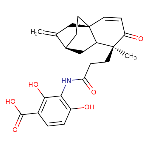 O=C(Nc1c(O)ccc(c1O)C(=O)O)CC[C@]1(C)C(=O)C=C[C@]23C1C[C@H](CC2)C(=C)C3