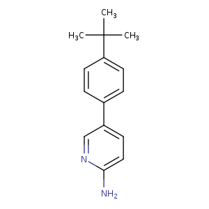 Nc1ccc(cn1)c1ccc(cc1)C(C)(C)C