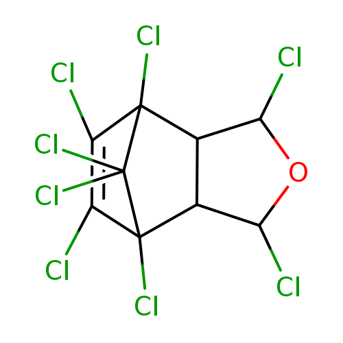 ClC1OC(C2C1C1(Cl)C(=C(C2(C1(Cl)Cl)Cl)Cl)Cl)Cl