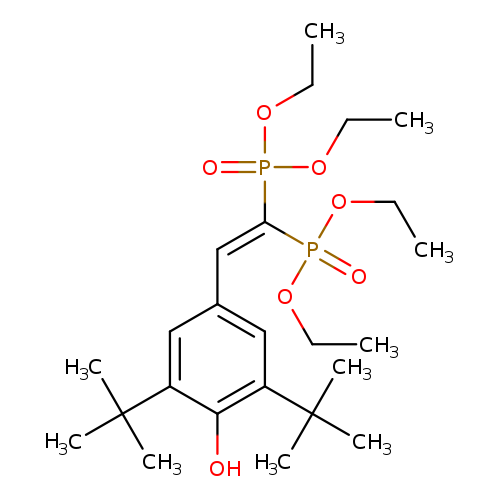 CCOP(=O)(C(=Cc1cc(c(c(c1)C(C)(C)C)O)C(C)(C)C)P(=O)(OCC)OCC)OCC