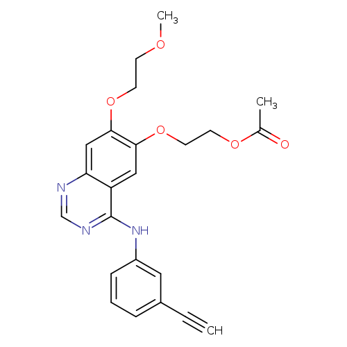 COCCOc1cc2ncnc(c2cc1OCCOC(=O)C)Nc1cccc(c1)C#C