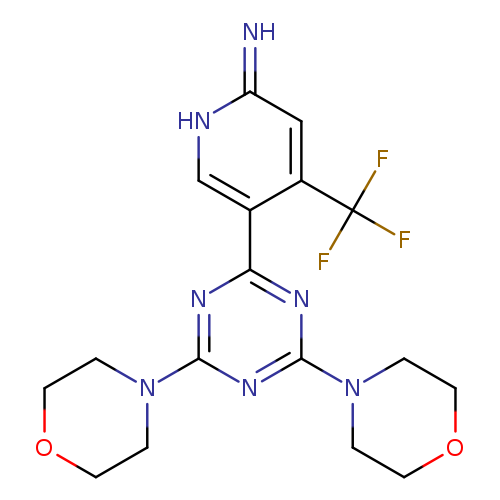 N=c1[nH]cc(c(c1)C(F)(F)F)c1nc(nc(n1)N1CCOCC1)N1CCOCC1