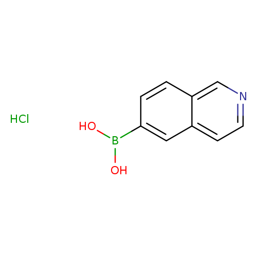 OB(c1ccc2c(c1)ccnc2)O.Cl