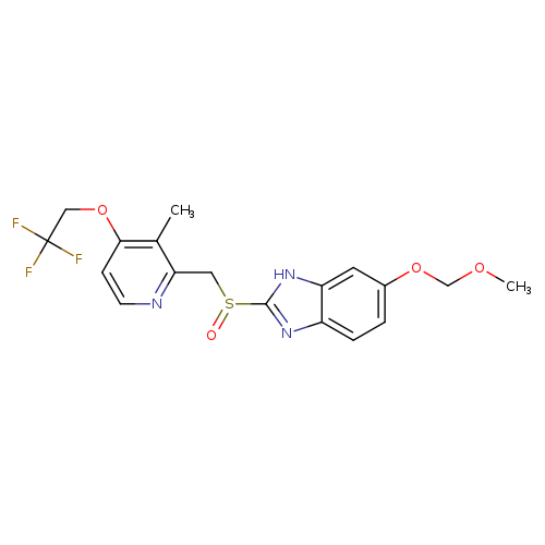 COCOc1ccc2c(c1)[nH]c(n2)S(=O)Cc1nccc(c1C)OCC(F)(F)F