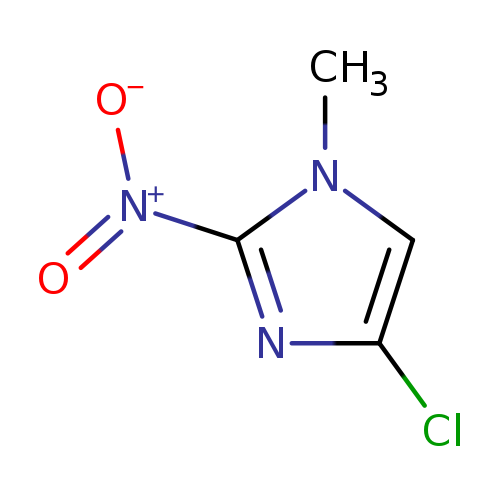 [O-][N+](=O)c1nc(cn1C)Cl