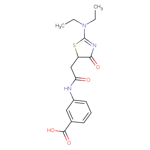 CCN(C1=NC(=O)C(S1)CC(=O)Nc1cccc(c1)C(=O)O)CC