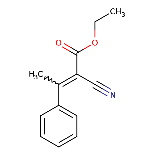 CCOC(=O)C(=C(c1ccccc1)C)C#N
