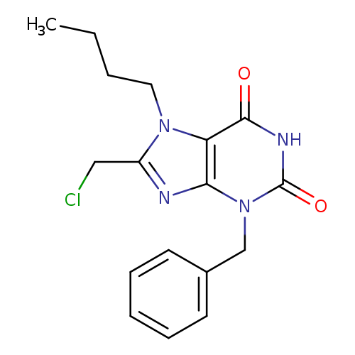 CCCCn1c(CCl)nc2c1c(=O)[nH]c(=O)n2Cc1ccccc1