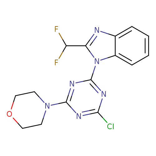Clc1nc(nc(n1)n1c(nc2c1cccc2)C(F)F)N1CCOCC1