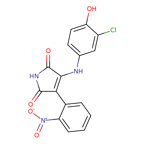 O=C1NC(=O)C(=C1Nc1ccc(c(c1)Cl)O)c1ccccc1[N+](=O)[O-]