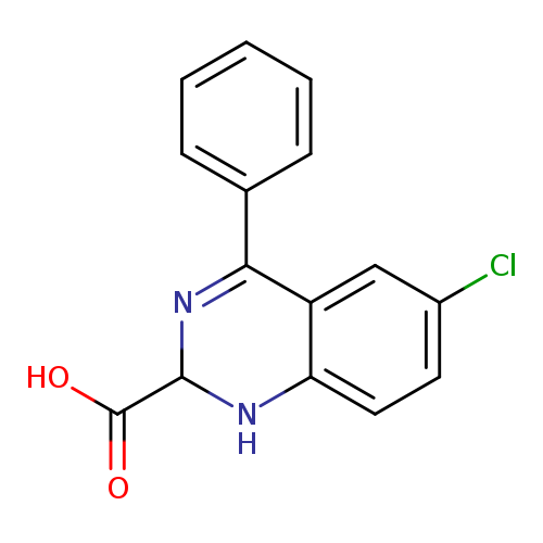 OC(=O)C1Nc2ccc(cc2C(=N1)c1ccccc1)Cl