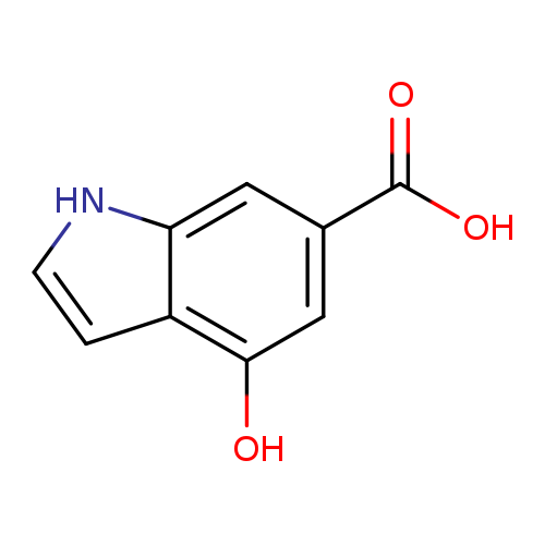 OC(=O)c1cc(O)c2c(c1)[nH]cc2