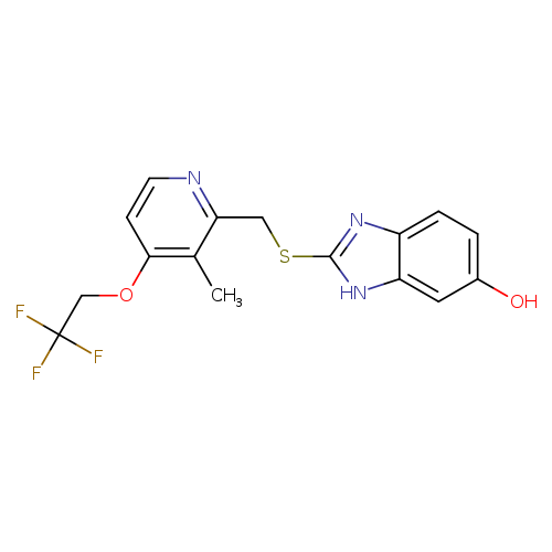 Oc1ccc2c(c1)[nH]c(n2)SCc1nccc(c1C)OCC(F)(F)F