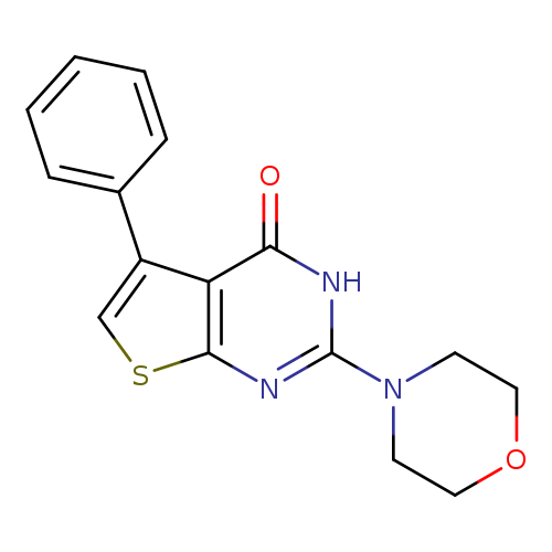 O=c1[nH]c(nc2c1c(cs2)c1ccccc1)N1CCOCC1