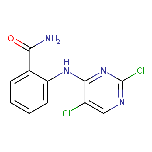 Clc1ncc(c(n1)Nc1ccccc1C(=O)N)Cl