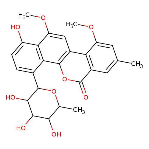 COc1cc2c(c3c1c(O)ccc3C1OC(C)C(C(C1O)O)O)oc(=O)c1c2c(OC)cc(c1)C
