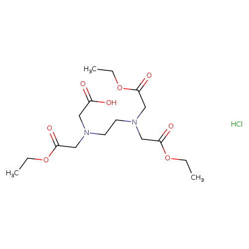 CCOC(=O)CN(CC(=O)O)CCN(CC(=O)OCC)CC(=O)OCC.Cl