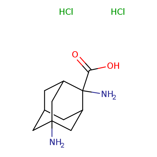 OC(=O)C1(N)C2CC3CC1CC(C2)(C3)N.Cl.Cl
