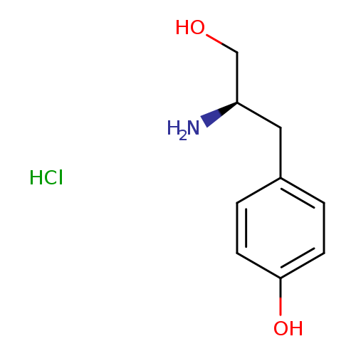 OC[C@@H](Cc1ccc(cc1)O)N.Cl