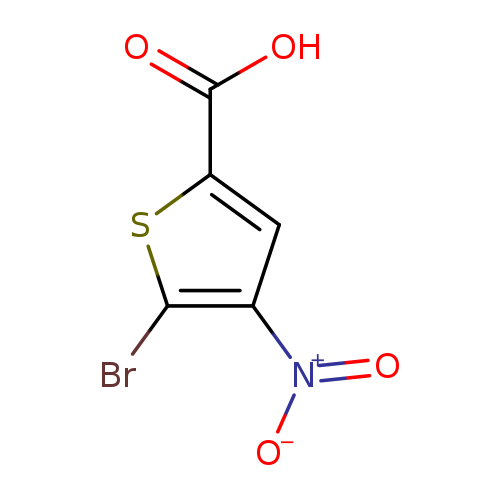 [O-][N+](=O)c1cc(sc1Br)C(=O)O