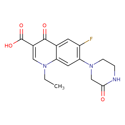 CCn1cc(C(=O)O)c(=O)c2c1cc(N1CCNC(=O)C1)c(c2)F