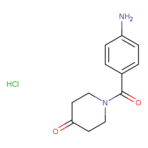O=C(c1ccc(cc1)N)N1CCC(=O)CC1.Cl