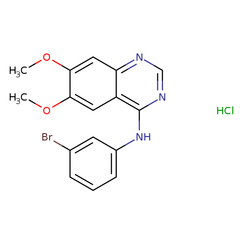 COc1cc2c(ncnc2cc1OC)Nc1cccc(c1)Br.Cl