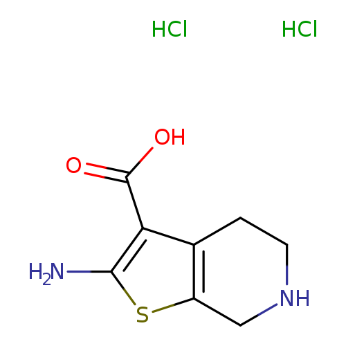 OC(=O)c1c(N)sc2c1CCNC2.Cl.Cl