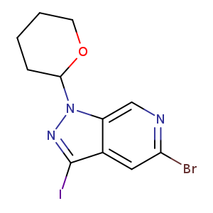 Brc1ncc2c(c1)c(I)nn2C1CCCCO1