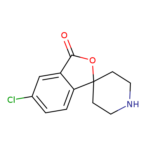 Clc1ccc2c(c1)C(=O)OC12CCNCC1