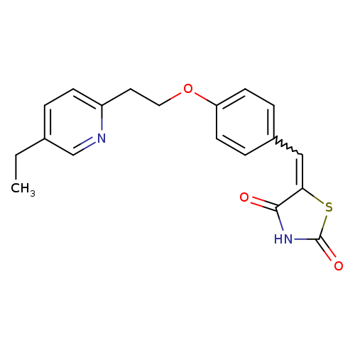 CCc1ccc(nc1)CCOc1ccc(cc1)C=C1SC(=O)NC1=O