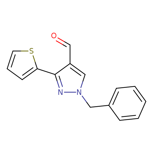 O=Cc1cn(nc1c1cccs1)Cc1ccccc1