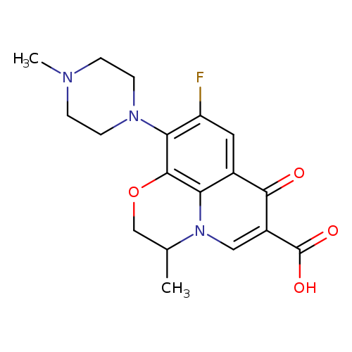 CN1CCN(CC1)c1c(F)cc2c3c1OCC(n3cc(c2=O)C(=O)O)C