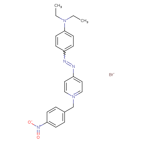 CCN(c1ccc(cc1)N=Nc1cc[n+](cc1)Cc1ccc(cc1)[N+](=O)[O-])CC.[Br-]