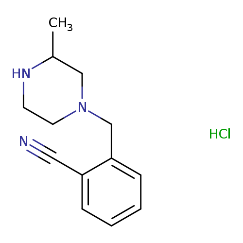 N#Cc1ccccc1CN1CCNC(C1)C.Cl