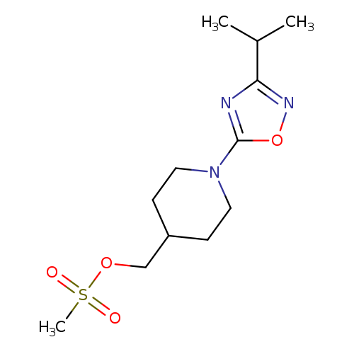 CC(c1noc(n1)N1CCC(CC1)COS(=O)(=O)C)C
