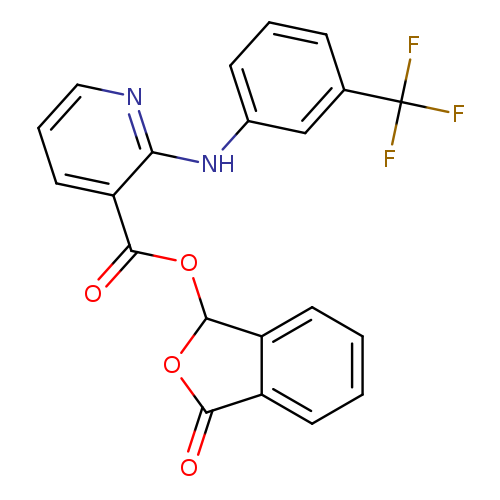 O=C(c1cccnc1Nc1cccc(c1)C(F)(F)F)OC1OC(=O)c2c1cccc2