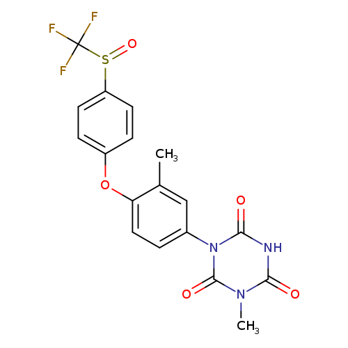 Cc1cc(ccc1Oc1ccc(cc1)S(=O)C(F)(F)F)n1c(=O)[nH]c(=O)n(c1=O)C