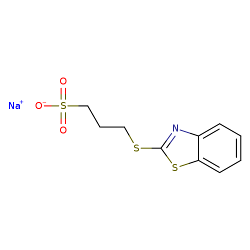 [O-]S(=O)(=O)CCCSc1nc2c(s1)cccc2.[Na+]