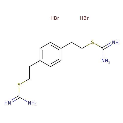 NC(=N)SCCc1ccc(cc1)CCSC(=N)N.Br.Br