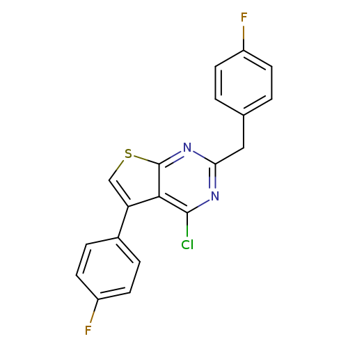 Fc1ccc(cc1)Cc1nc(Cl)c2c(n1)scc2c1ccc(cc1)F