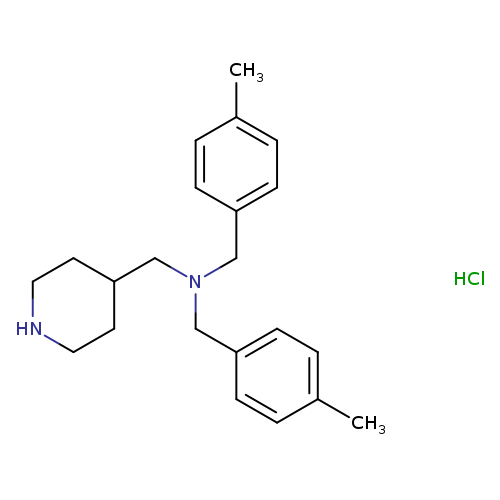 Cc1ccc(cc1)CN(Cc1ccc(cc1)C)CC1CCNCC1.Cl