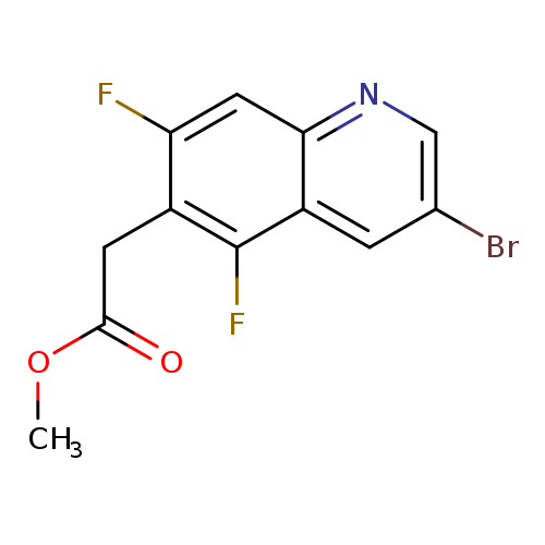 COC(=O)Cc1c(F)cc2c(c1F)cc(cn2)Br