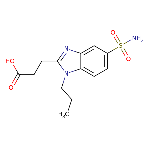 CCCn1c(CCC(=O)O)nc2c1ccc(c2)S(=O)(=O)N