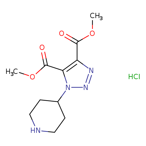 COC(=O)c1n(nnc1C(=O)OC)C1CCNCC1.Cl