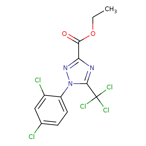 CCOC(=O)c1nn(c(n1)C(Cl)(Cl)Cl)c1ccc(cc1Cl)Cl