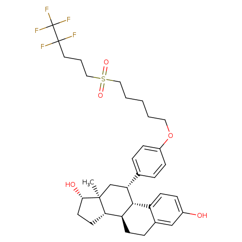 Oc1ccc2c(c1)CC[C@@H]1[C@@H]2[C@H](C[C@]2([C@H]1CC[C@@H]2O)C)c1ccc(cc1)OCCCCCS(=O)(=O)CCCC(C(F)(F)F)(F)F