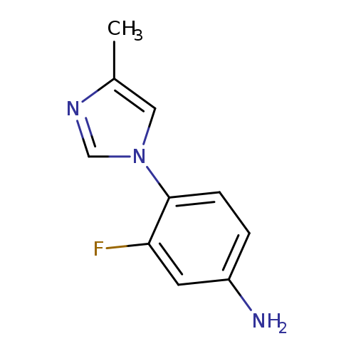 Nc1ccc(c(c1)F)n1cnc(c1)C