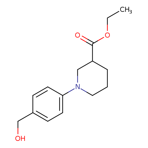 CCOC(=O)C1CCCN(C1)c1ccc(cc1)CO